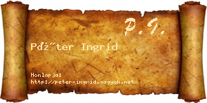 Péter Ingrid névjegykártya