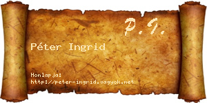 Péter Ingrid névjegykártya