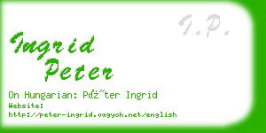 ingrid peter business card